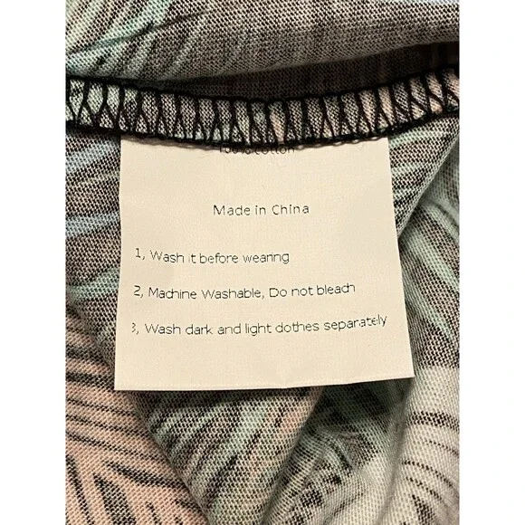 Women's ENJOYNIGHT Sleepwear Gown Size XL  NWT Palm Leaves Colorful Short Sleeve - Picture 7 of 12